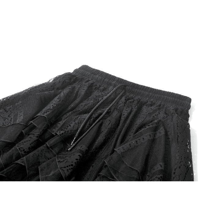 Gothic Shadow Mist Layered Mesh Long Skirt(✦ Dark In Love) KW440