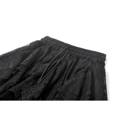 Gothic Shadow Mist Layered Mesh Long Skirt(✦ Dark In Love) KW440