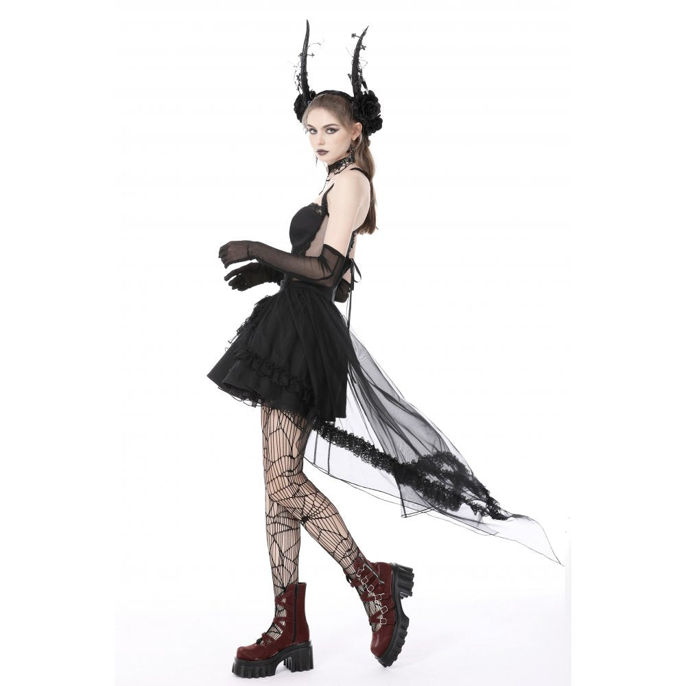 Cold waist swallowtail halter dress (✦ Dark In Love) DW766