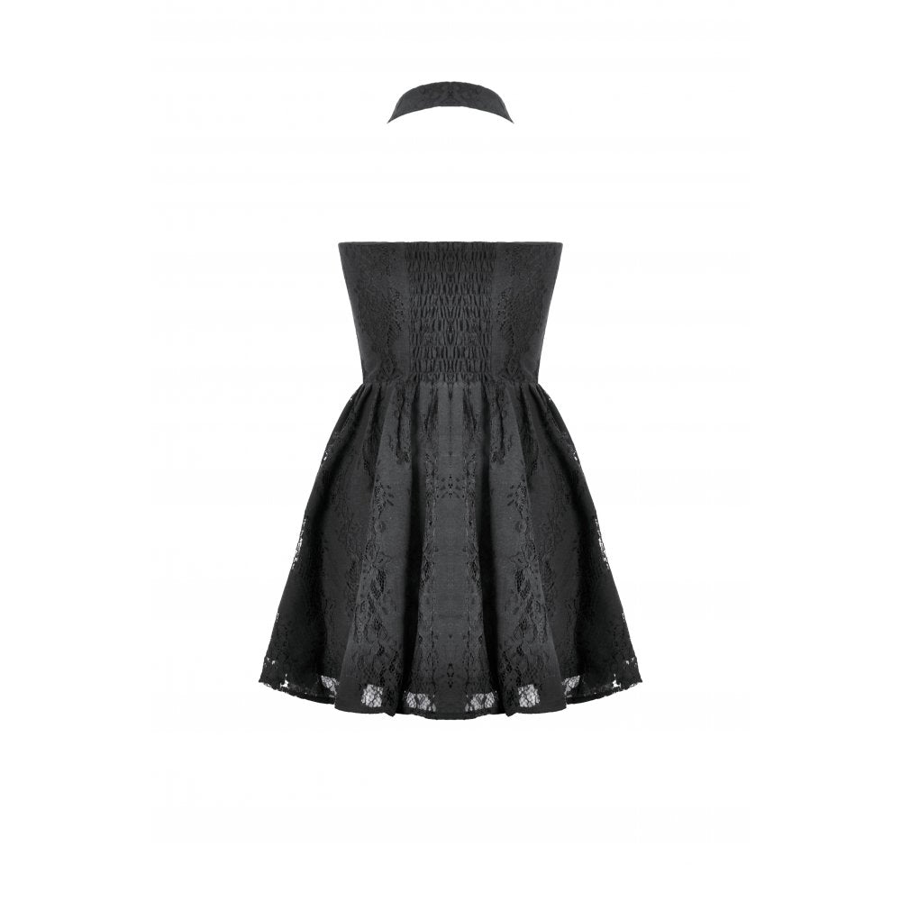 Celestial Bloom Lace Halter Dress (✦ Dark In Love)