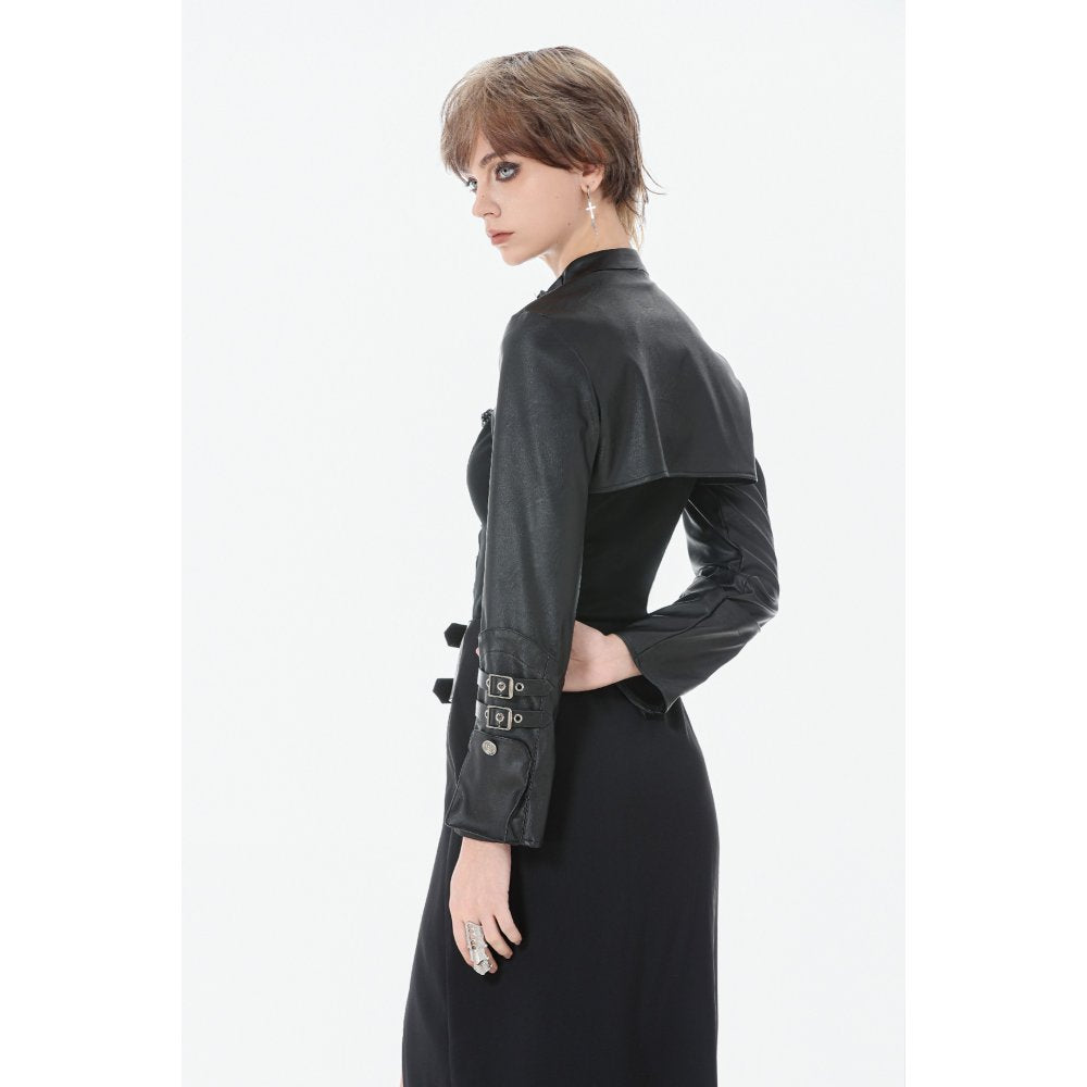Punk PU Leather Shoulder Cape (✦ Dark In Love) BW174