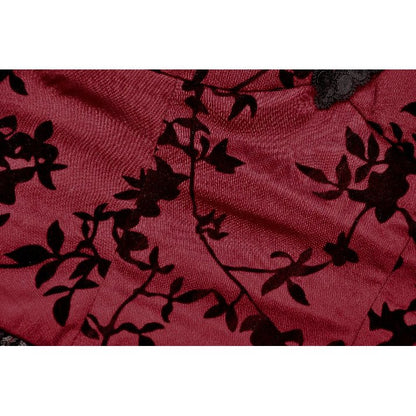 Gothic Dark Red Cami with Pleated Lace Hem (✦ Dark In Love)