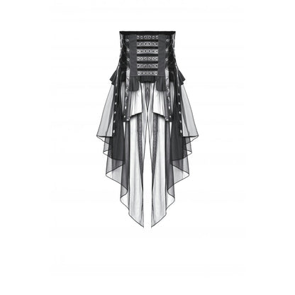 Industrial Grommet Lace-Up High-low Corset with Mesh Hem (✦ Dark In Love)