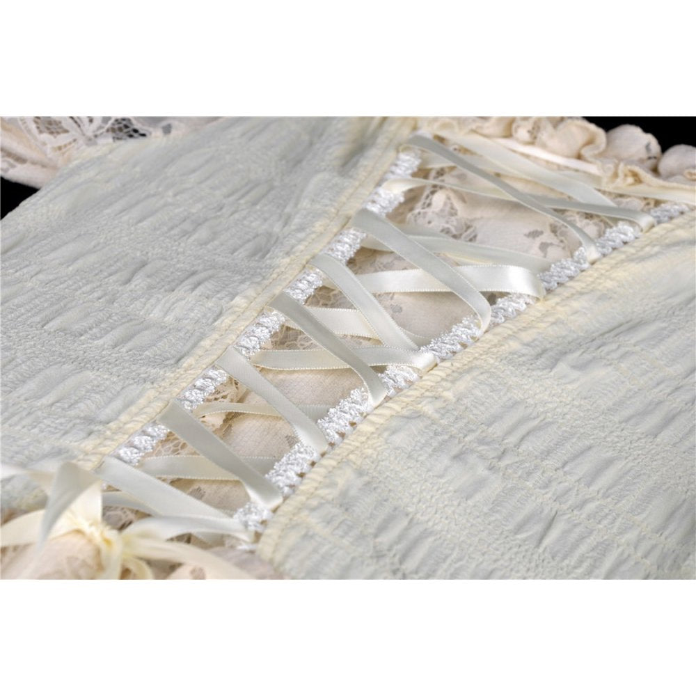 Steampunk beige cocktail short sleeves dress (✦ Dark In Love) DW358