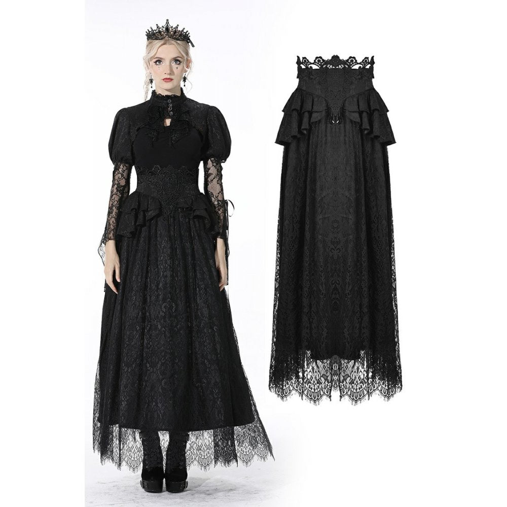 Gothic luxe court jacquard-lace empire waist skirt (✦ Dark In Love) KW202