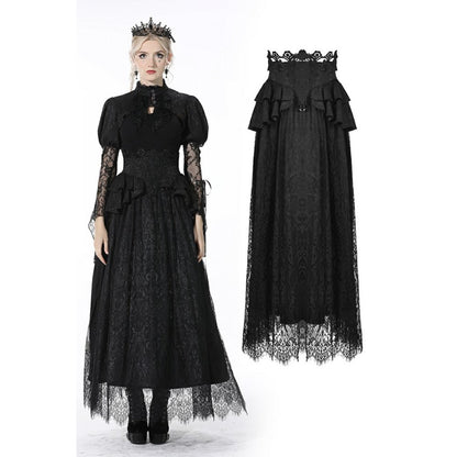 Gothic luxe court jacquard-lace empire waist skirt (✦ Dark In Love) KW202