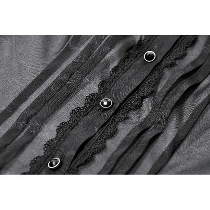 Black Sheer Ruffle Blouse (✦ Dark In Love) IW141