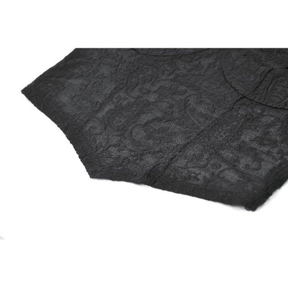 Gothic Dark Heart-Neck All-Over Lace Bell-Sleeve Slim Top (✦ Dark In Love) TW689