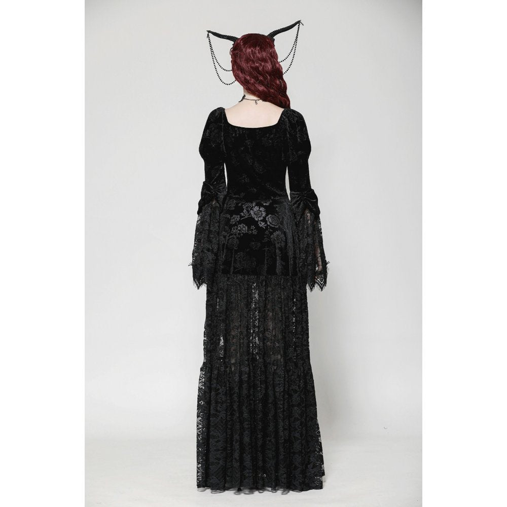Gothic Embossed Velvet and Lace Long Outwear (✦ Dark In Love) JW273