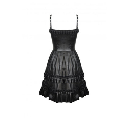 Rebel locomotive girl faux leather strap dress (✦ Dark In Love)