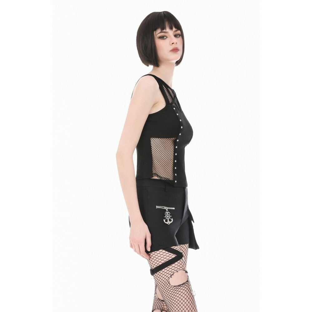 Top with Pentagram Mesh Inlay (✦ Dark In Love) TW706