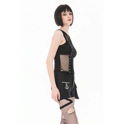 Top with Pentagram Mesh Inlay (✦ Dark In Love) TW706