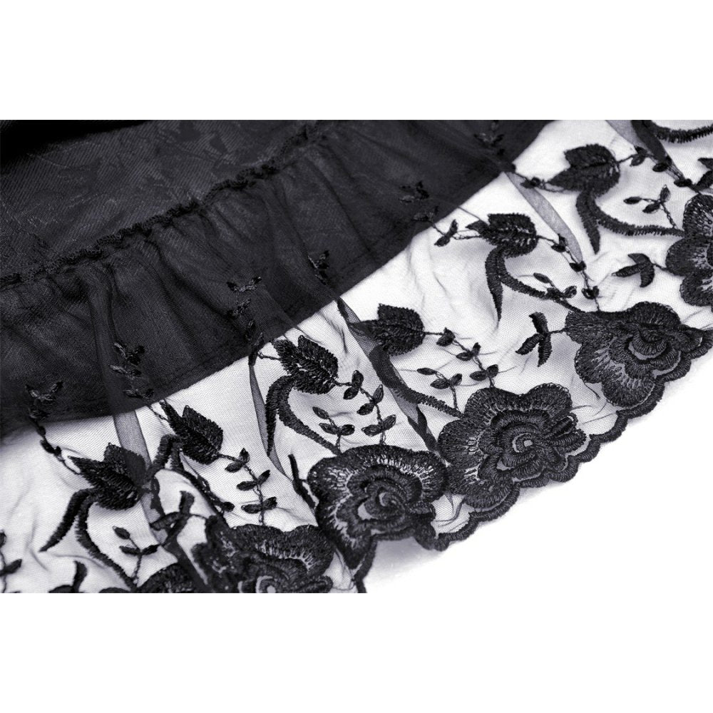 Magic girl pleated rose high low dress (✦ Dark In Love) DW678