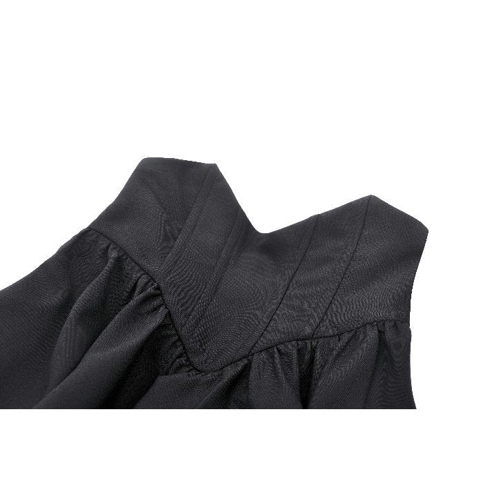 Black minimalist batwing high-waisted a-line skirt (✦ Dark In Love) KW371