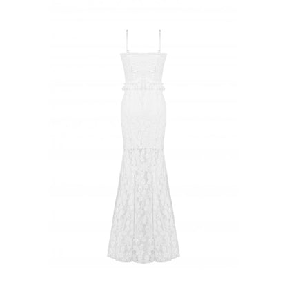 Gothic white romantic hollow mermaid dress (✦ Dark In Love) DW1014