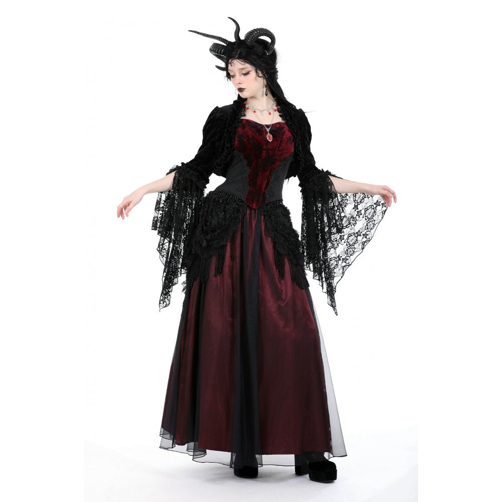 Gothic patterned velvet lace flared sleeves shrug (✦ Dark In Love) BW119