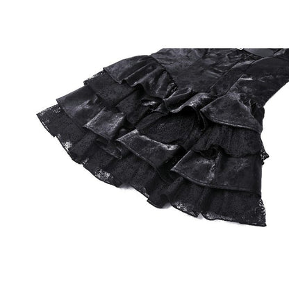 Punk Shiny PU Leather Layered Dress (✦ Dark In Love) DW1035