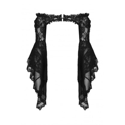 Gothic mesh bell sleeves sexy finger hook lace cape (✦ Dark In Love) BW103