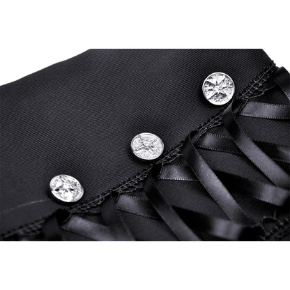 Black elegant lady lace up frilly skirt (✦ Dark In Love)