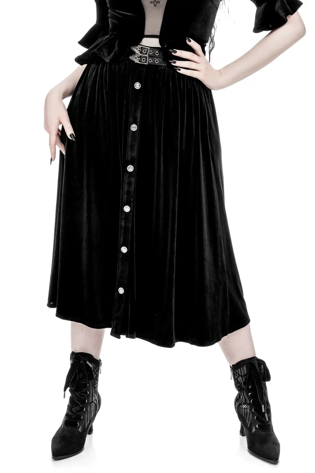 CRYPT VELVET MIDI SKIRT (✦ Restyle)