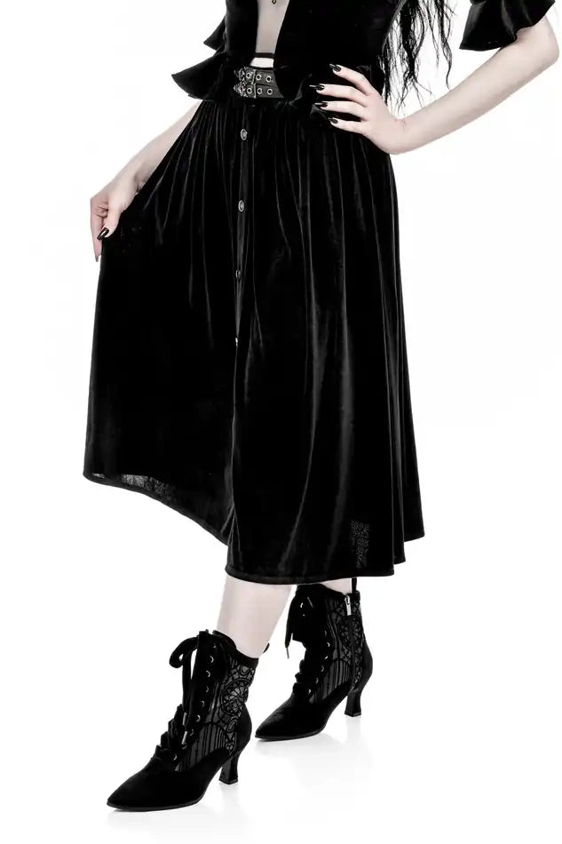 CRYPT VELVET MIDI SKIRT (✦ Restyle)