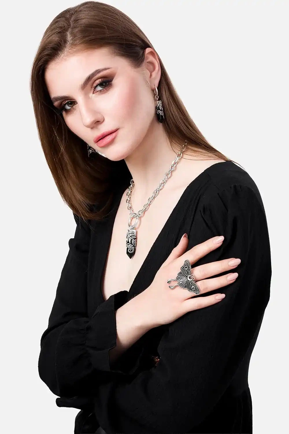 CRYSTAL FERN O-RING CHOKER (✦ Restyle)