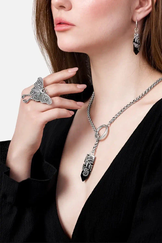 CRYSTAL FERN O-RING NECKLACE (✦ Restyle)