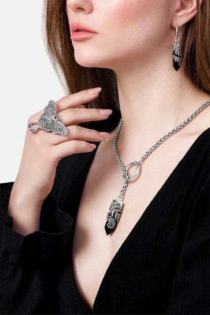 CRYSTAL FERN O-RING NECKLACE (✦ Restyle)