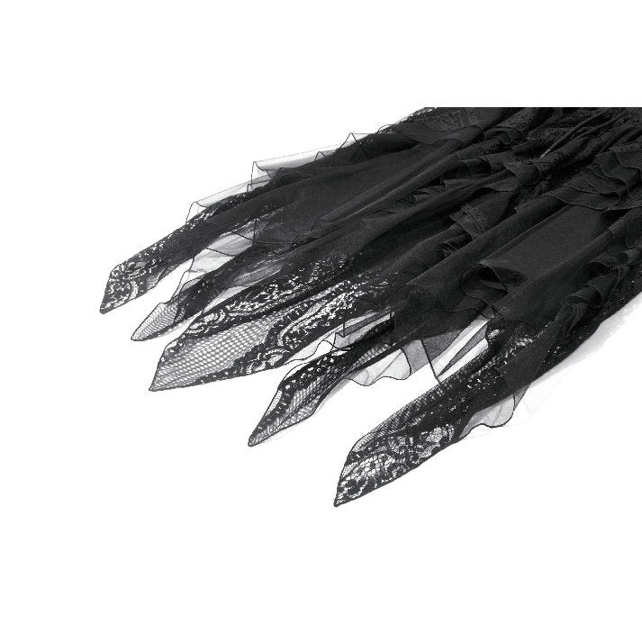 Gothic Shadow Mist Layered Mesh Long Skirt(✦ Dark In Love) KW440