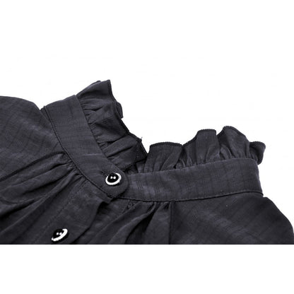 Gothic ruffle neckline blouse - Black (✦ Dark In Love)