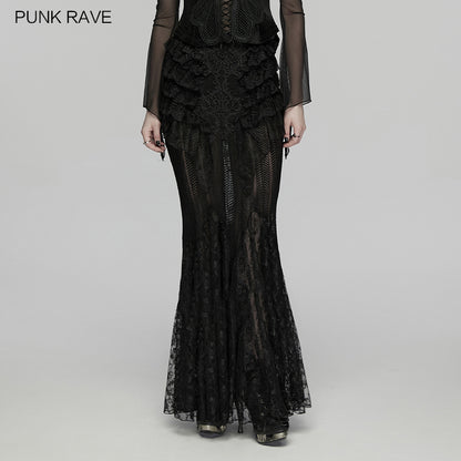 Lace Layered Long Skirt (✦ Punk Rave) WQ-938BQF