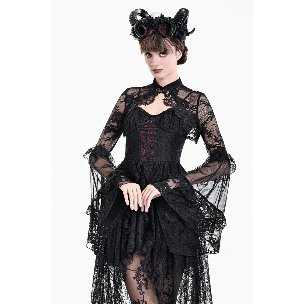 Gothic Lace Shrug with Layered Mesh and Flare Sleeves (✦ Dark In Love) BW188