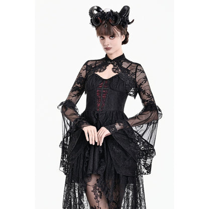 Gothic Lace Shrug with Layered Mesh and Flare Sleeves (✦ Dark In Love) BW188