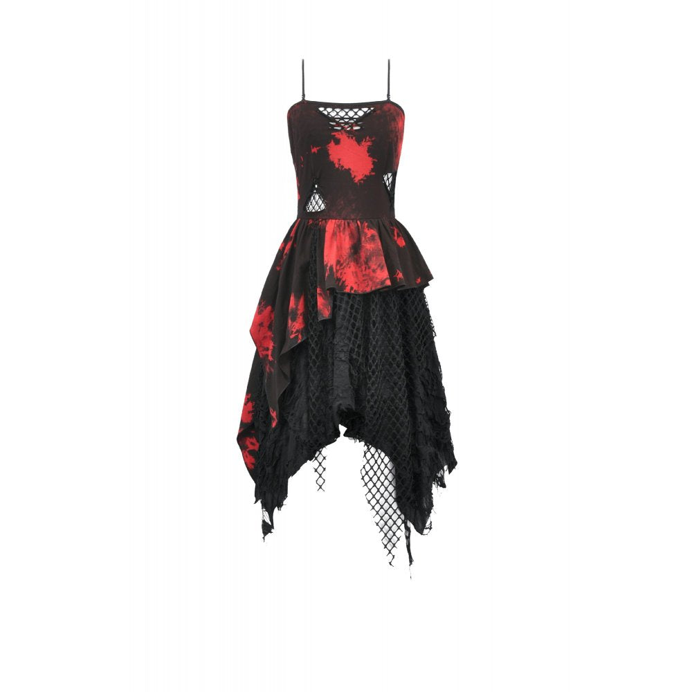 Red-Black Tie-Dye Punk Dress (✦ Dark In Love) DW1149