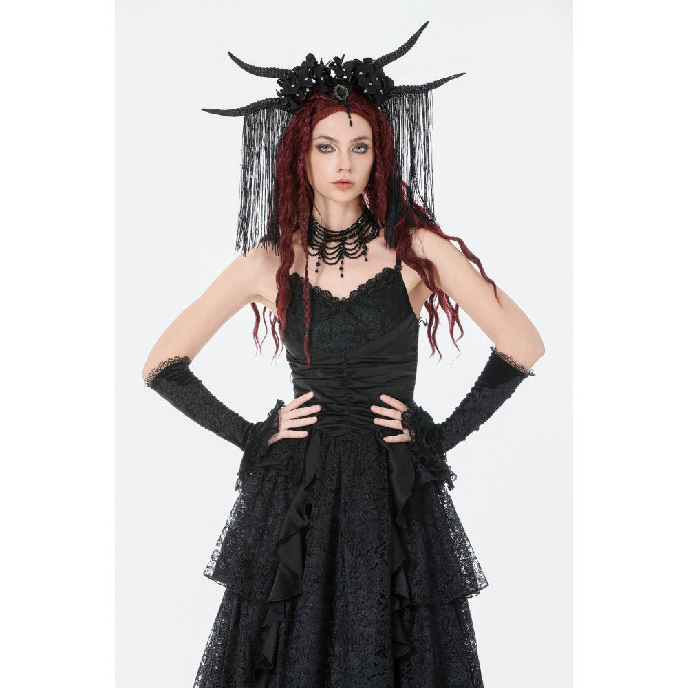 Gothic Satin Lace Dress (✦ Dark In Love) DW1154