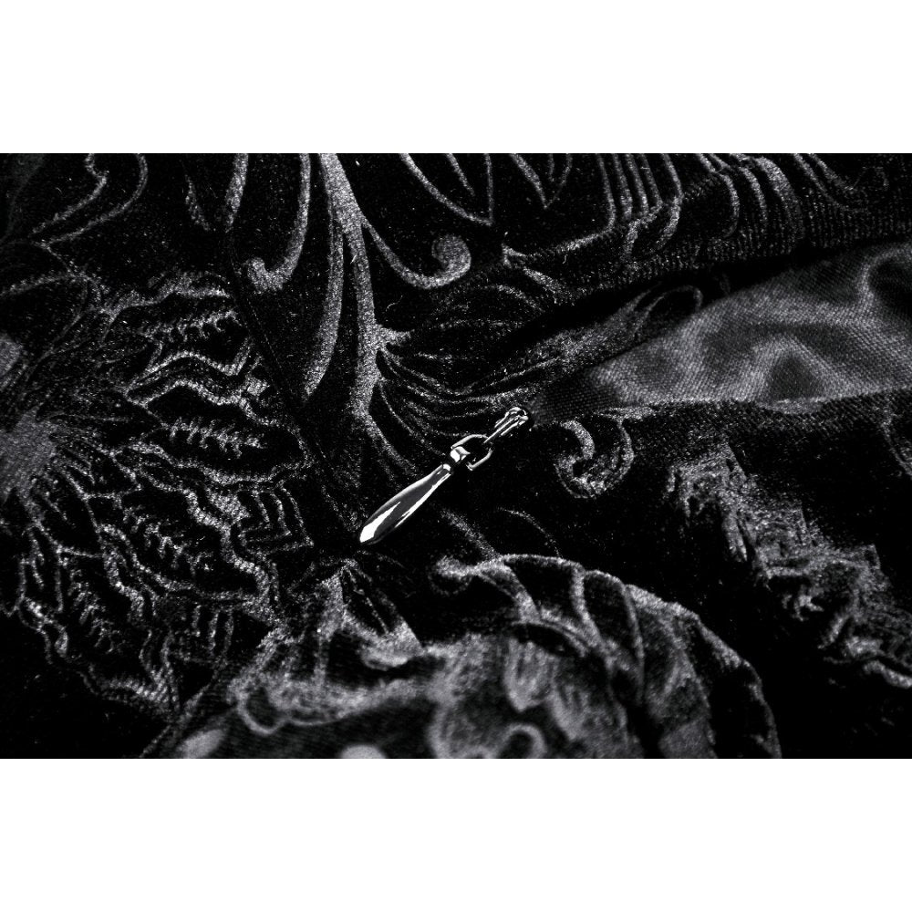 Gothic luxe lace-trim pattern velvet dress (✦ Dark In Love)
