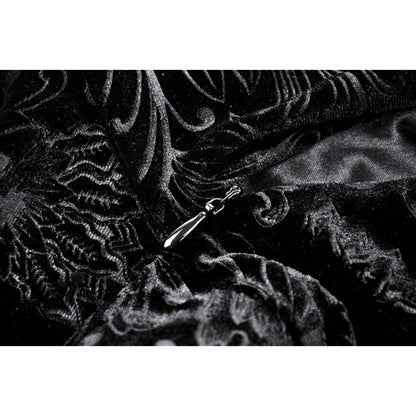 Gothic luxe lace-trim pattern velvet dress (✦ Dark In Love)