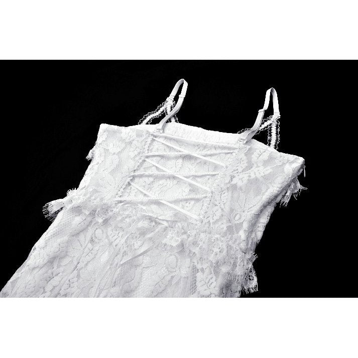 Gothic white romantic hollow mermaid dress (✦ Dark In Love) DW1014