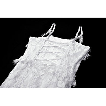 Gothic white romantic hollow mermaid dress (✦ Dark In Love) DW1014