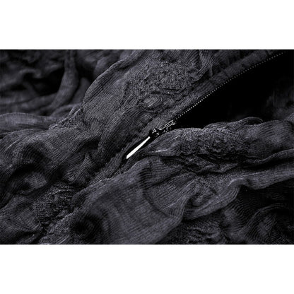 Gothic ghost frilly lace high low strap dress (✦ Dark In Love)