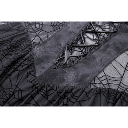 Punk spider mesh sexy see-though strap dress (✦ Dark In Love)