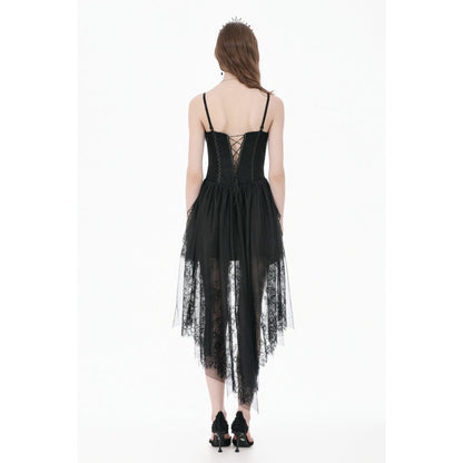 Dark Ritual Gothic Lace Hollow Tail Dress (✦ Dark In Love) DW1166