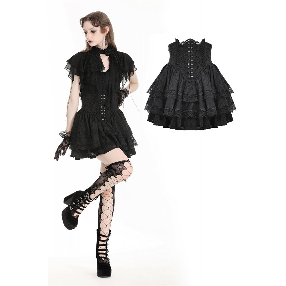 Playful gothic flouncy puff skirt (✦ Dark In Love) KW349