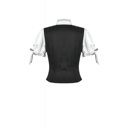 Court-Style Black White Lace Blouse (✦ Dark In Love) tw677
