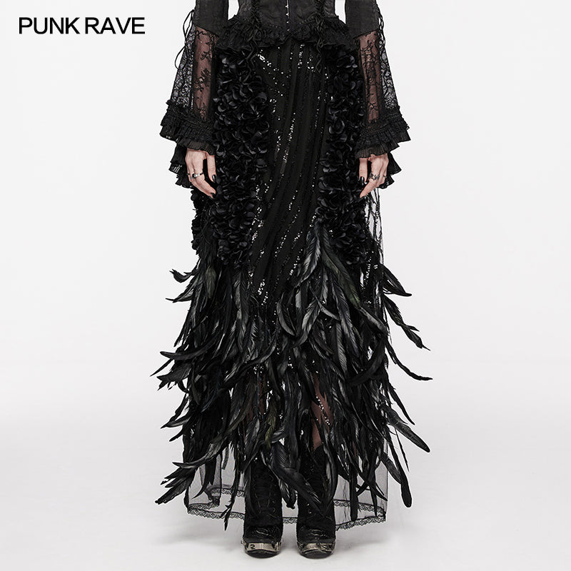 Cool And Elegant Wrap A-Line Skirt (✦ Punk Rave) WQ-720BQF - ONE-OFF/Einzelstück