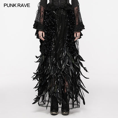Cool And Elegant Wrap A-Line Skirt (✦ Punk Rave) WQ-720BQF - ONE-OFF/Einzelstück