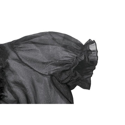 Black Sheer Ruffle Blouse (✦ Dark In Love) IW141