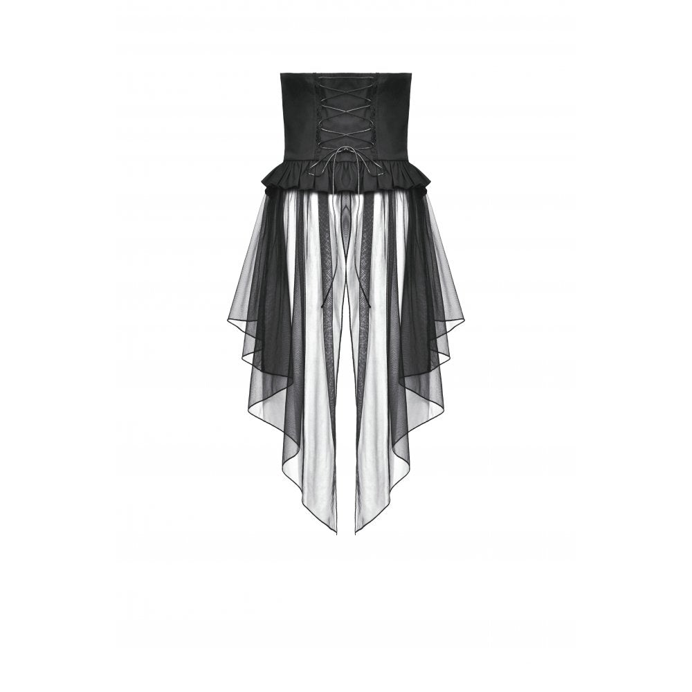 Industrial Grommet Lace-Up High-low Corset with Mesh Hem (✦ Dark In Love)