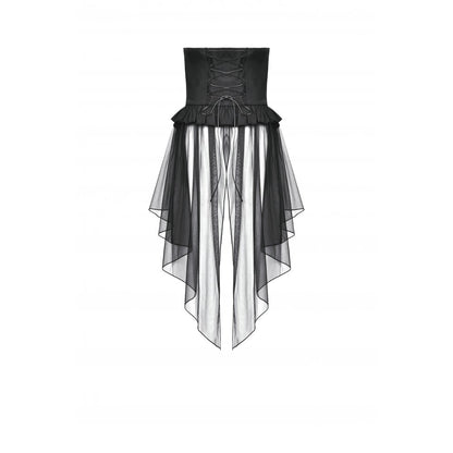 Industrial Grommet Lace-Up High-low Corset with Mesh Hem (✦ Dark In Love)