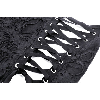 Punk sexy bare legs long shredded skirt (✦ Dark In Love)